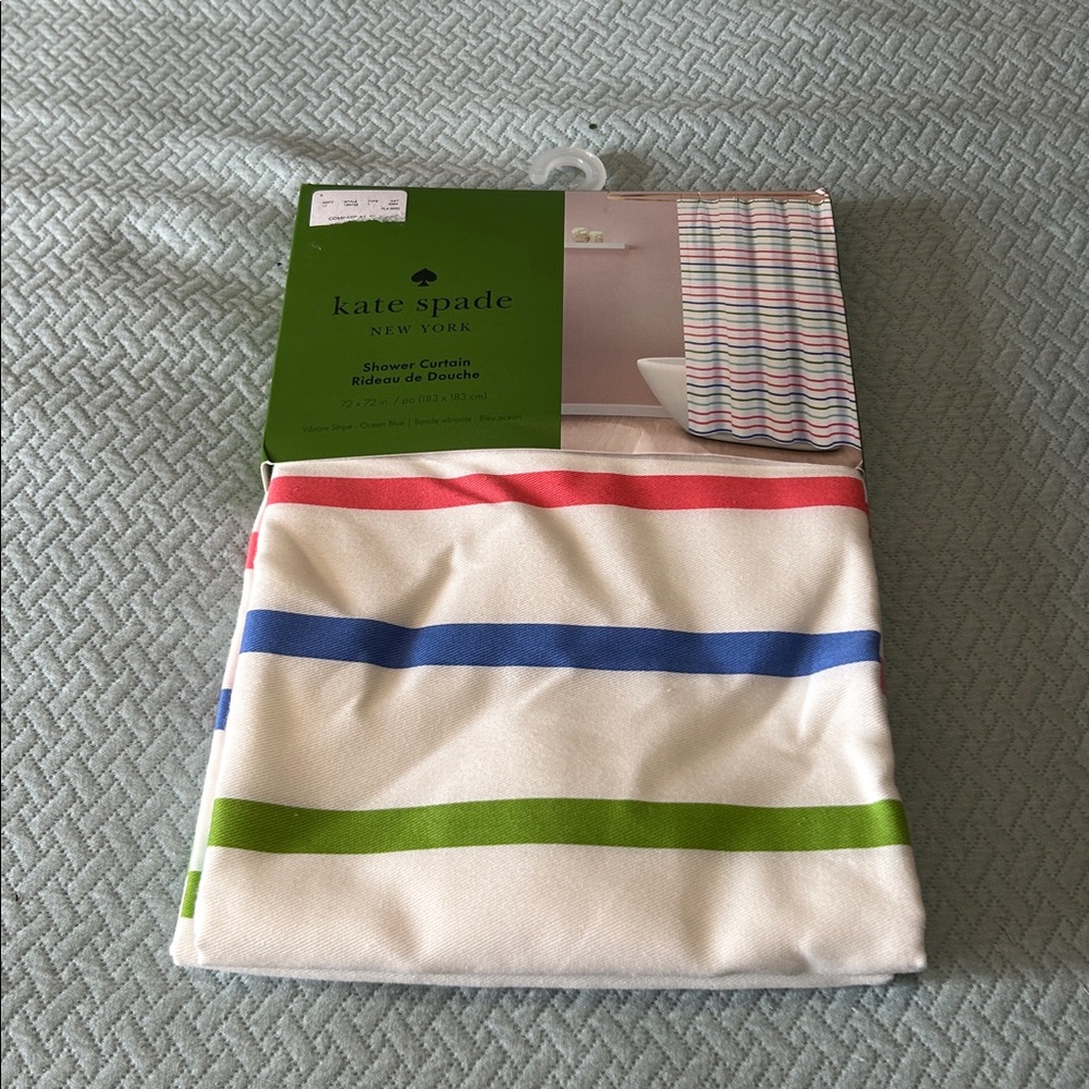 kate spade Colorful Striped Shower Curtain new